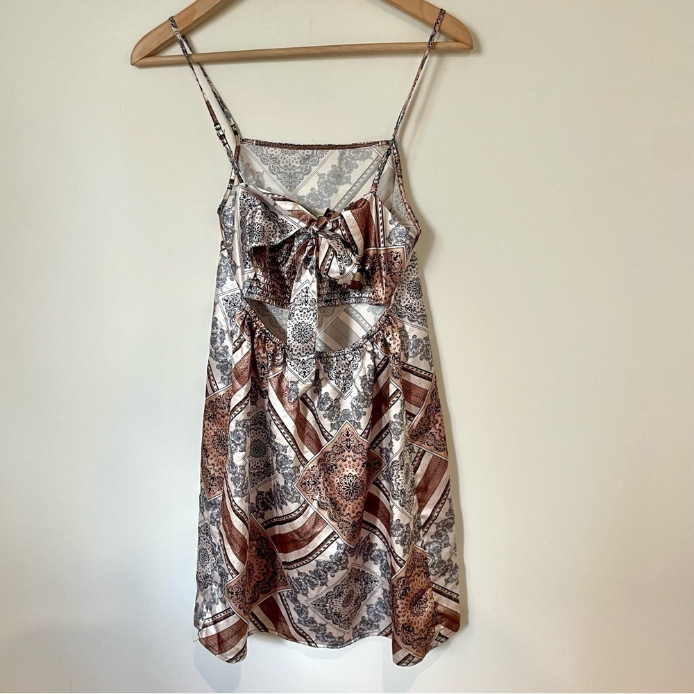 Ricki's Y2K Style Square Neck Satin Bandana Print Dress Size Small - Picture 7 of 12